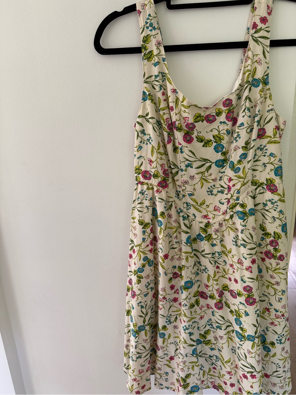 Sincerely Jules Cocktail Dress in Cream with Pink & Blue Flowers